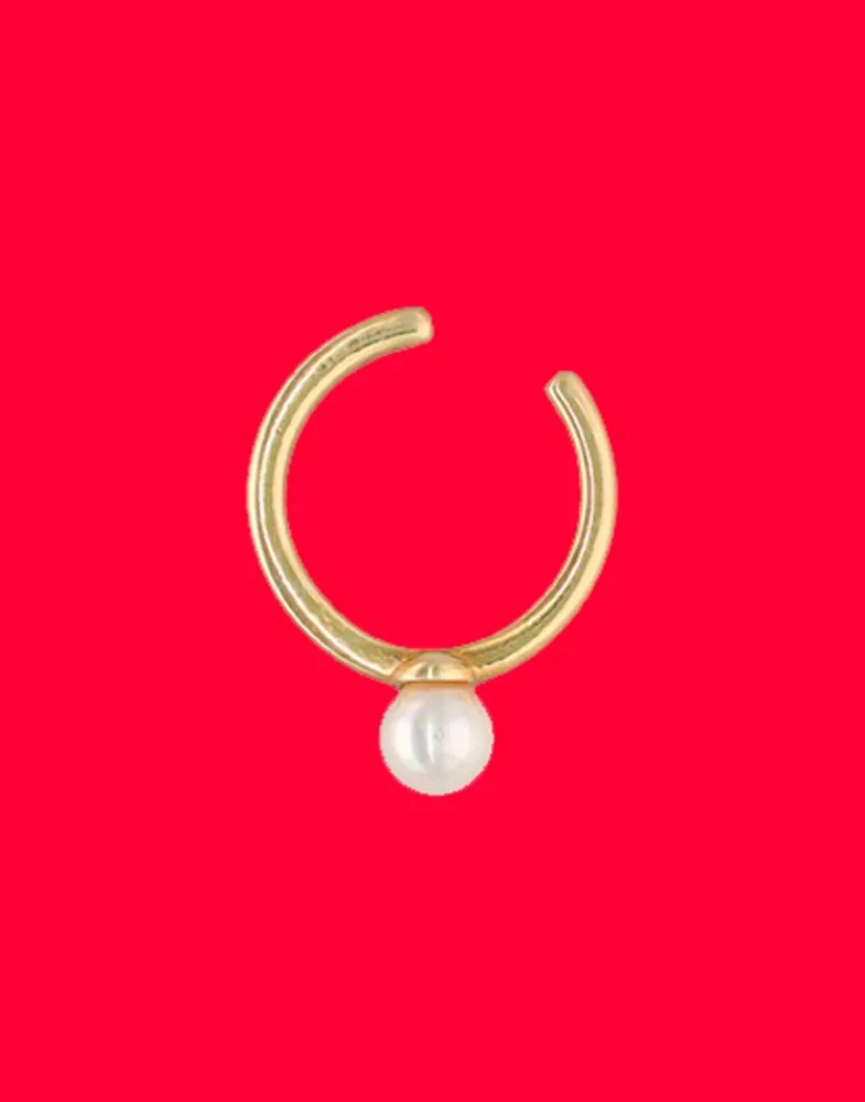 Ear Cuffs|Majorica Kea Gold Earcuff Earring With Round Central Pearl