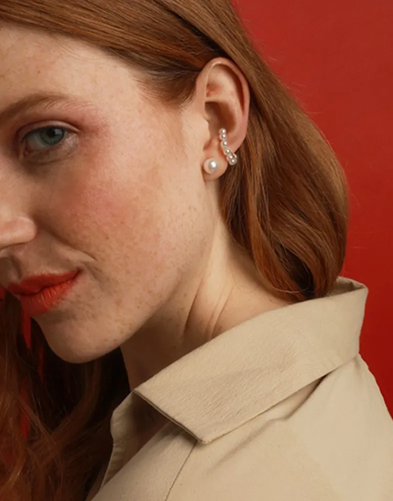 Ear Cuffs|Majorica Kea Gold Earcuff Earring With Round Pearls