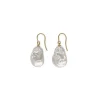 Pearl Drop Earrings|Majorica Keila Earrings With Wild Pearl