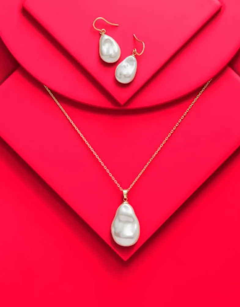 Pearl Drop Earrings|Majorica Keila Earrings With Wild Pearl