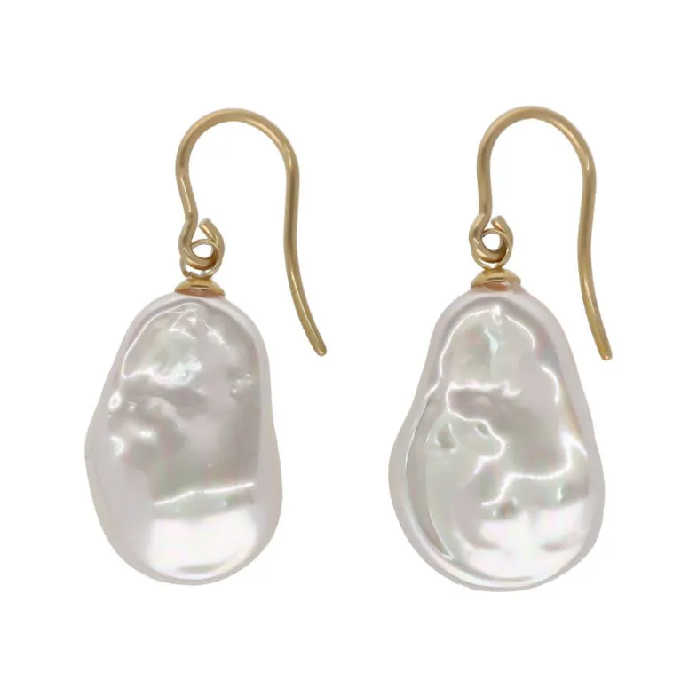 Pearl Drop Earrings|Majorica Keila Earrings With Wild Pearl