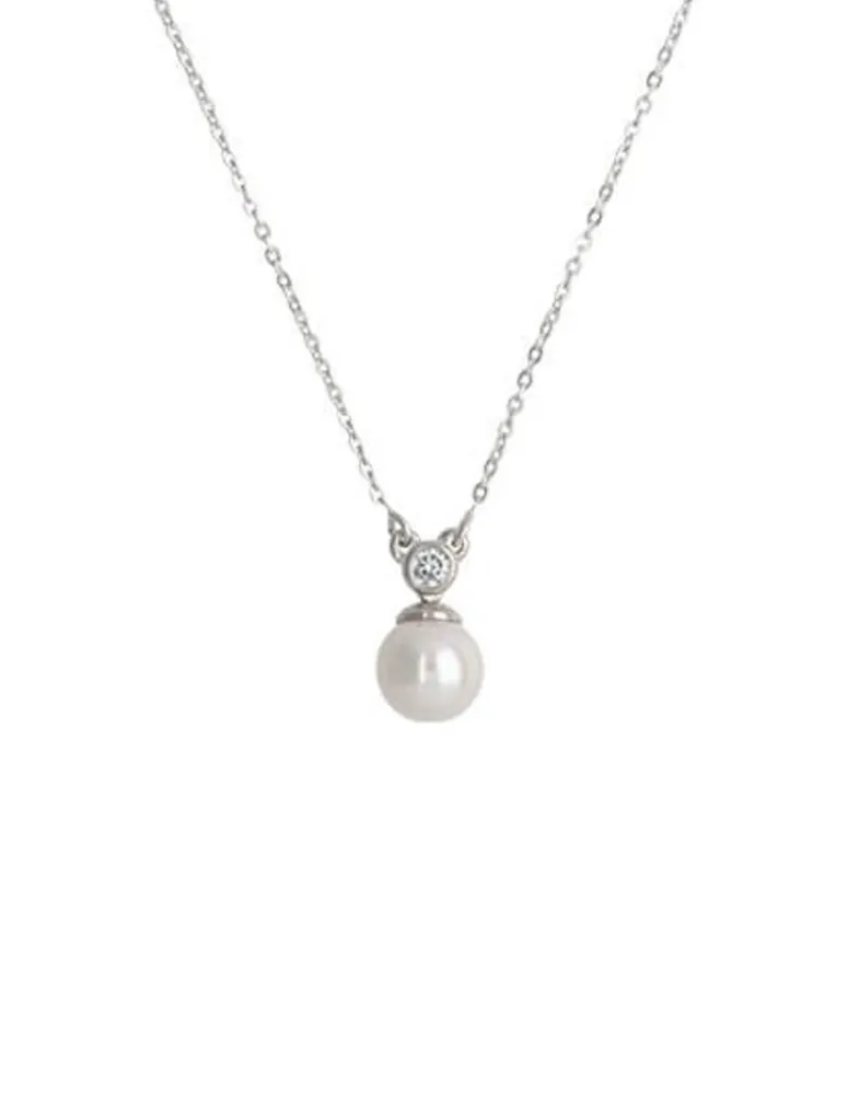 Pendants With Chain|Majorica Kuma White Pearl And Zirconia Pendant