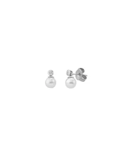 Bridal Earrings|Majorica Kuma White Pearl And Zirconia Earrings