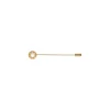 Pins|Majorica Le Club Long Gold Steel Broach With Logo And White Half Pearl