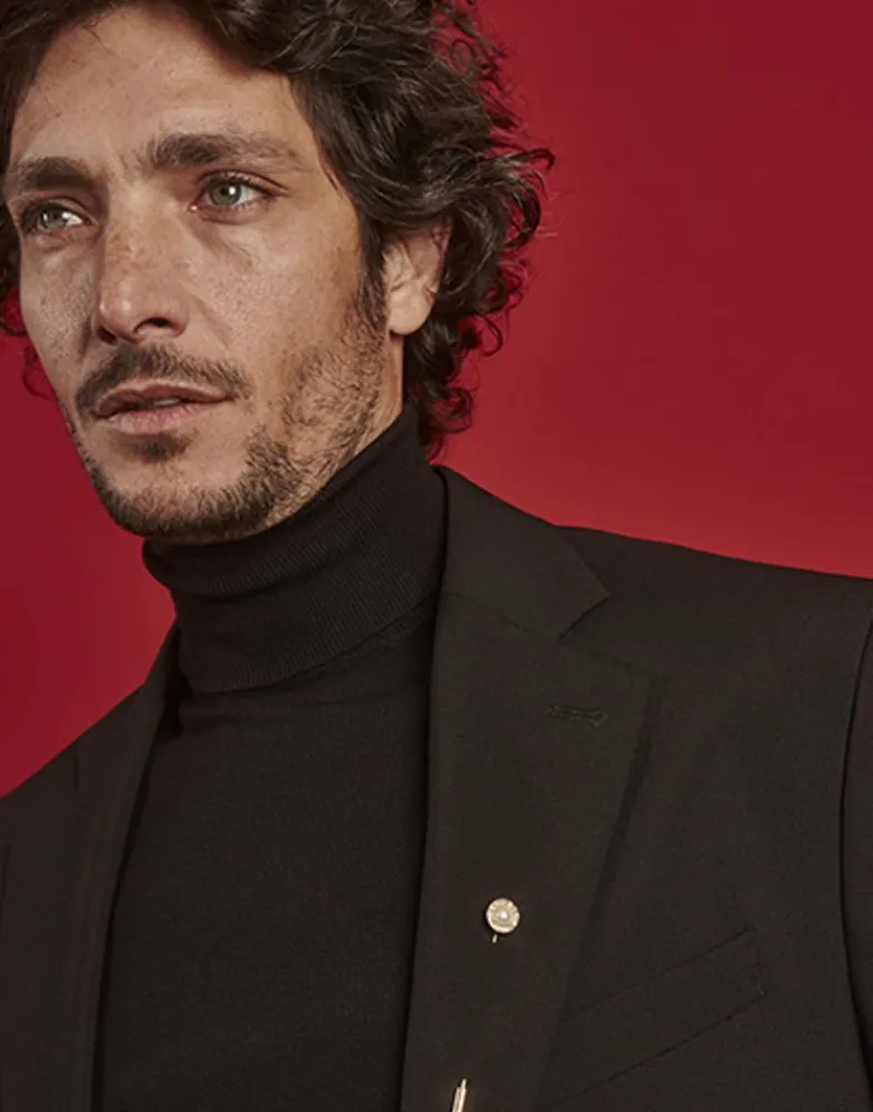 Pins|Majorica Le Club Long Steel Broach With Logo And White Half Pearl
