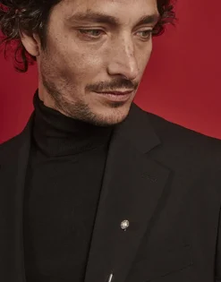 Pins|Majorica Le Club Long Steel Broach With Logo And White Half Pearl