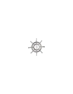 Pins|Majorica Le Club Sailing Broach In Steel With A White Half Pearl