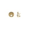 Short Earrings|Majorica Le Palm Pearl Gold-Steel Earrings With Omega Clasp