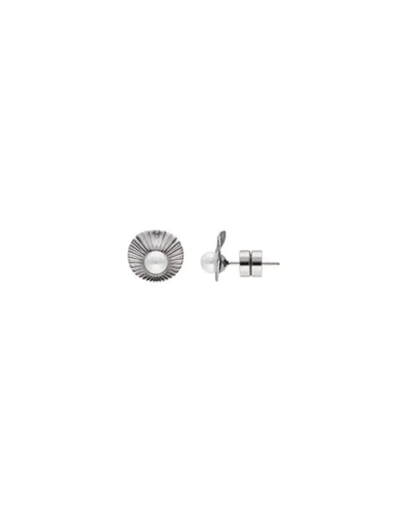 Short Earrings|Majorica Le Palm Pearl Steel Short Earrings