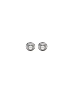 Short Earrings|Majorica Le Palm Pearl Steel Short Earrings
