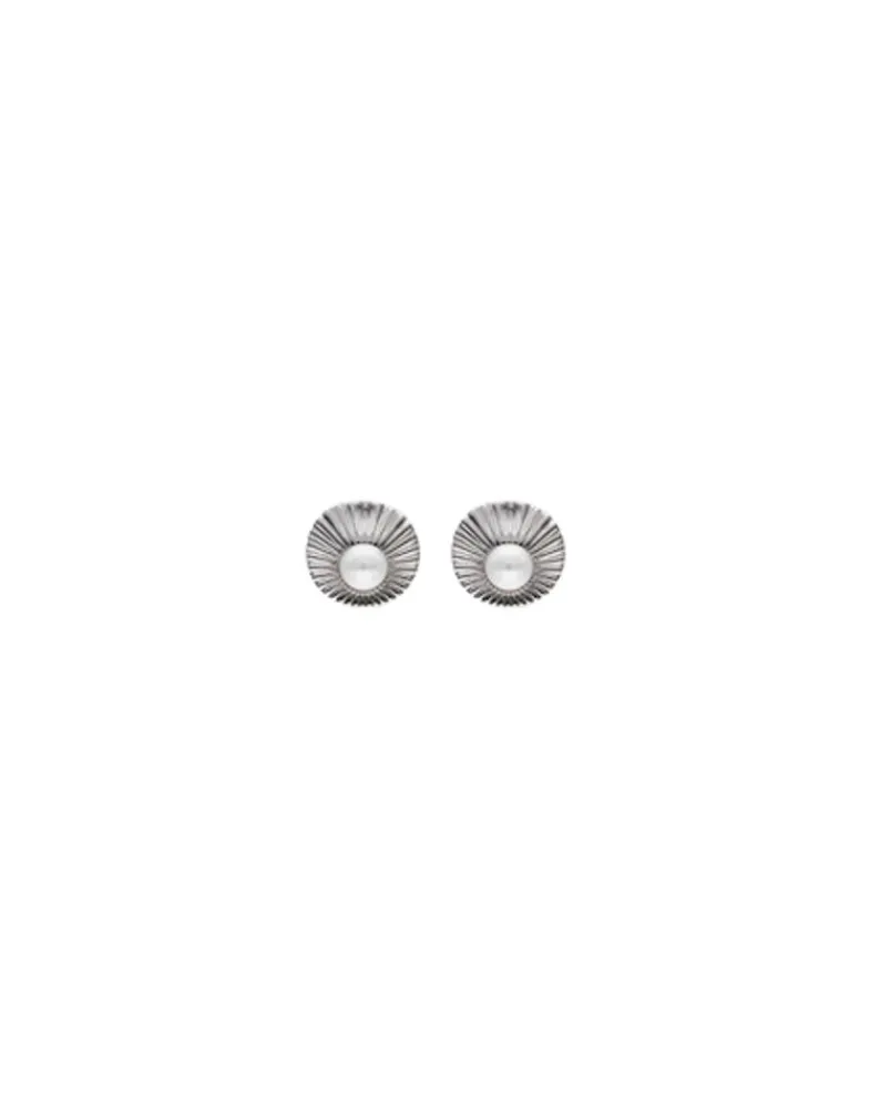 Short Earrings|Majorica Le Palm Pearl Steel Short Earrings