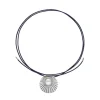 Pendants With Chain|Majorica Le Palm White Pearl Steel Necklace With Blue Silk Cord