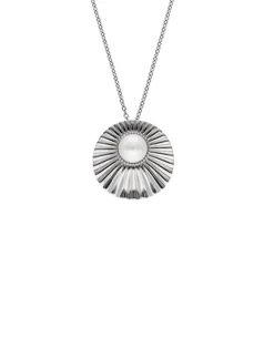Pendants With Chain|Majorica Le Palm White Pearl Steel Necklace
