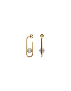 Pearl Drop Earrings|Majorica Long Atenea Earrings With Round Pearl
