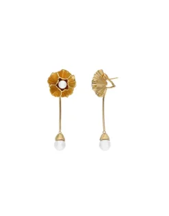 Pearl Drop Earrings|Majorica Long Clavelina Earrings With Pearls And Omega Clasp