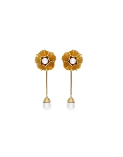 Pearl Drop Earrings|Majorica Long Clavelina Earrings With Pearls And Omega Clasp