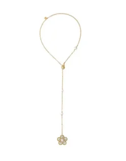 Pearl Chain Necklaces|Majorica Long Roxana Necklace With Pearl Flower