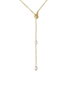 Pearl Chain Necklaces|Majorica Long Roxana Necklace With Pearl Flower