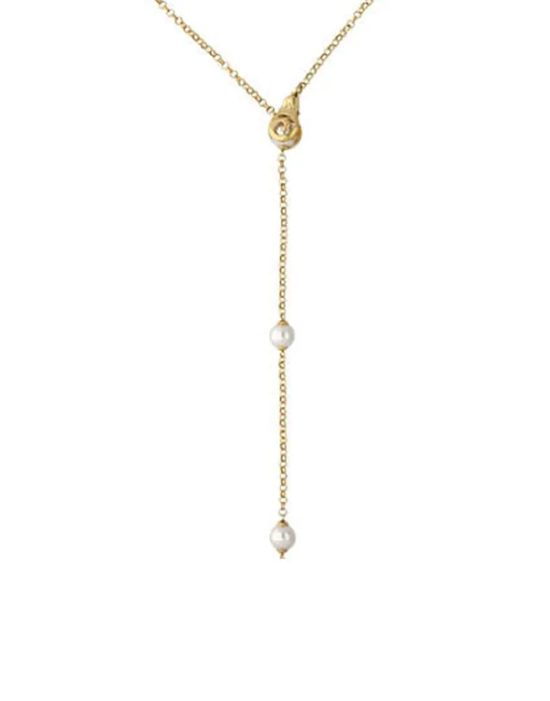 Pearl Chain Necklaces|Majorica Long Roxana Necklace With Pearl Flower
