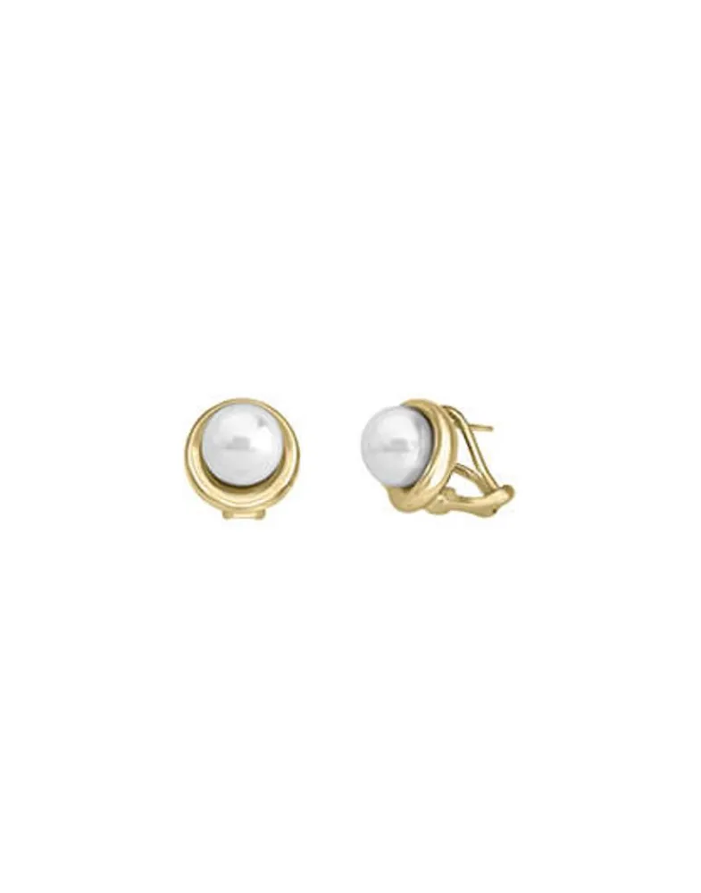 Short Earrings|Majorica Margot Gold-Plated Earrings With An Embedded Round Pearl