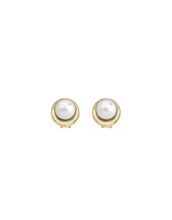 Short Earrings|Majorica Margot Gold-Plated Earrings With An Embedded Round Pearl