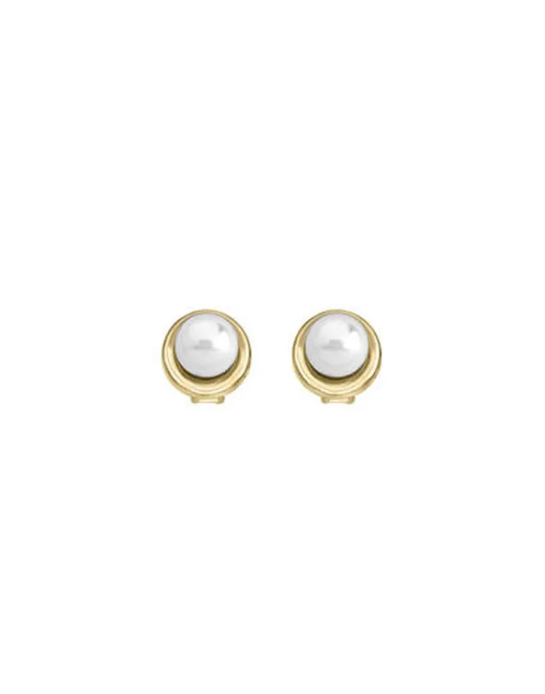 Short Earrings|Majorica Margot Gold-Plated Earrings With An Embedded Round Pearl