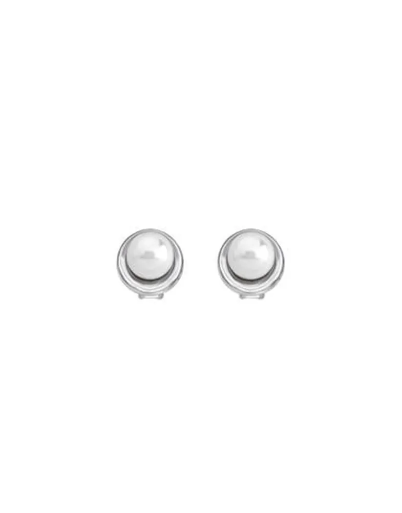 Short Earrings|Majorica Margot Silver Earrings With An Embedded Round Pearl