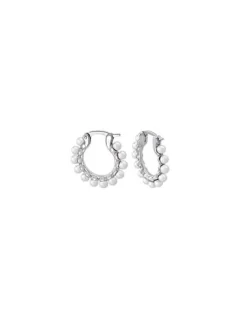 Pearl Hoop Earrings|Majorica Medium Hoop Earrings Ada With Pearls