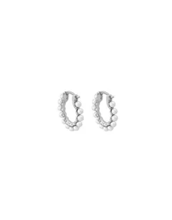 Pearl Hoop Earrings|Majorica Medium Hoop Earrings Ada With Pearls