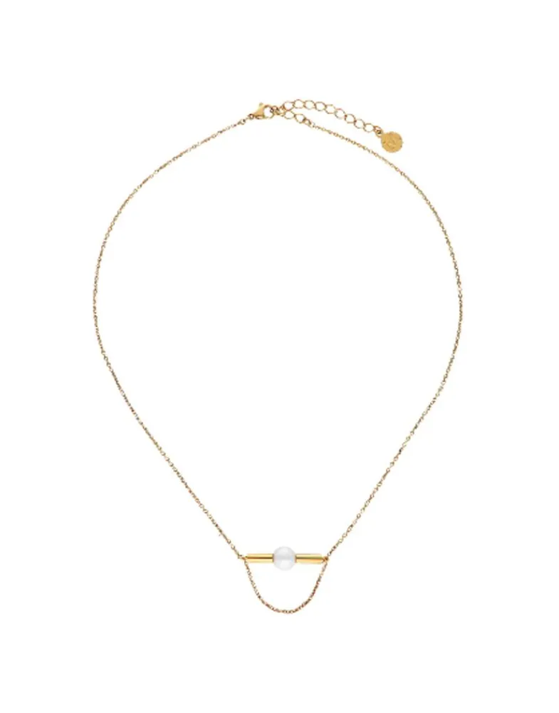 Pendants With Chain|Majorica Minimalist Lagom Necklace In Steel And White Pearl