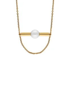 Pendants With Chain|Majorica Minimalist Lagom Necklace In Steel And White Pearl