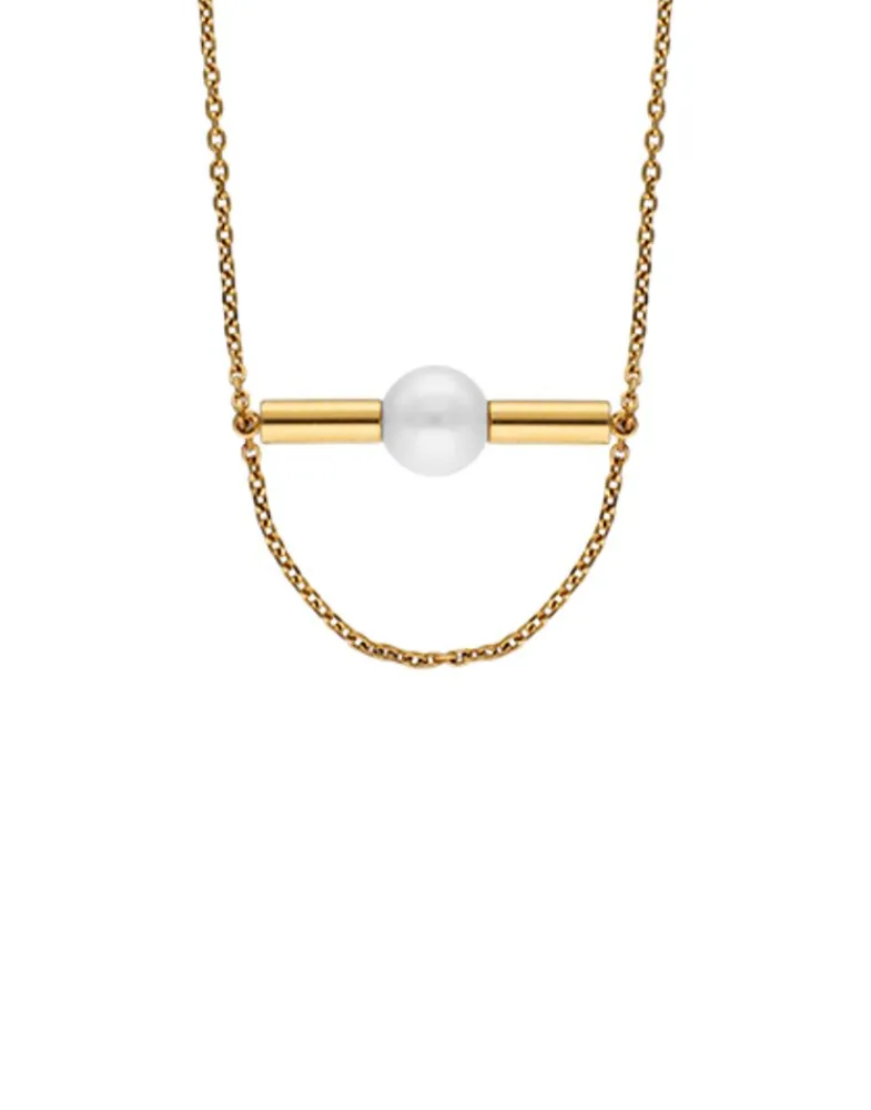 Pendants With Chain|Majorica Minimalist Lagom Necklace In Steel And White Pearl