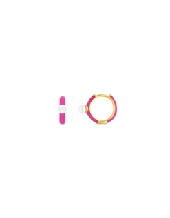 Pearl Hoop Earrings|Majorica Mini 4 Mm Color Pop Pearl Magenta Hoop Earrings