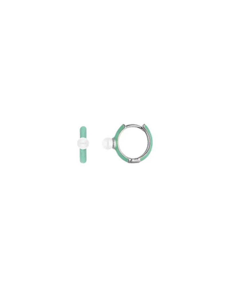 Pearl Hoop Earrings|Majorica Mini 4 Mm Color Pop Pearl Turquoise Hoop Earrings