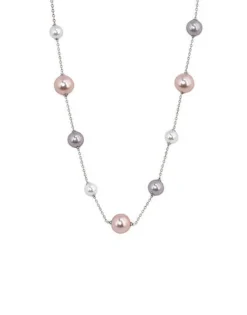 Pearl Chain Necklaces|Majorica Necklace Ilusion White, Nuage And Pink Pearls