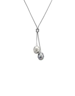 Pearl Chain Necklaces|Majorica Necklace Tender With Gray And Nuage Barroque Pearls