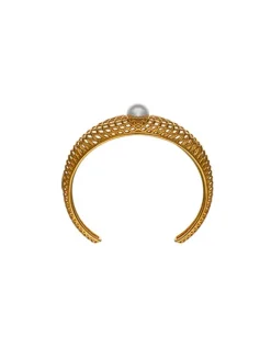 Bangle Bracelets|Majorica Openwork Etna Large Bangle In Gold-Plated Silver