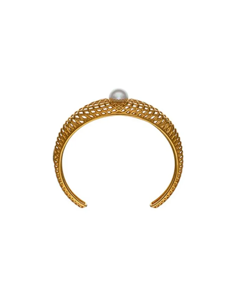 Bangle Bracelets|Majorica Openwork Etna Large Bangle In Gold-Plated Silver