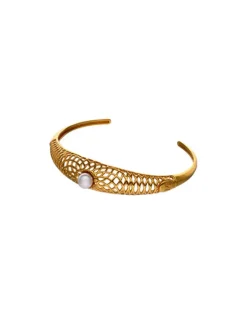 Bangle Bracelets|Majorica Openwork Etna Medium Bangle In Gold-Plated Silver