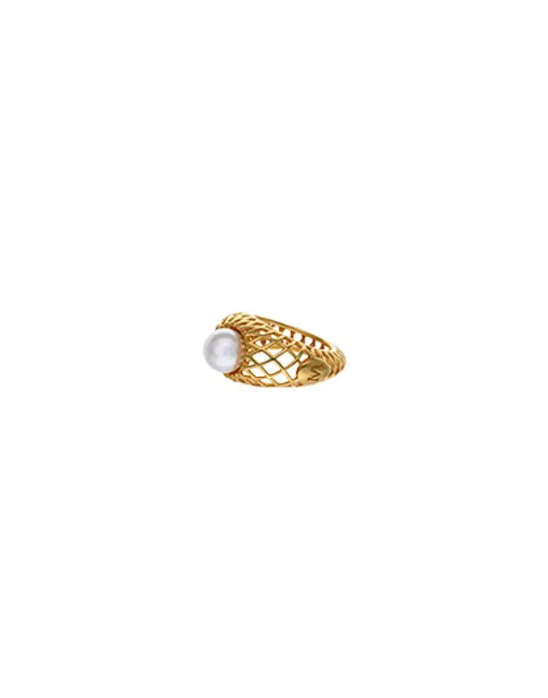 Medium-Sized Rings|Majorica Openwork Etna Medium Ring In Gold-Plated Silver