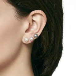 Pearl Stud Earrings|Majorica Pearl Earrings Set Lyra 8 Mm White, Gray, Nuage