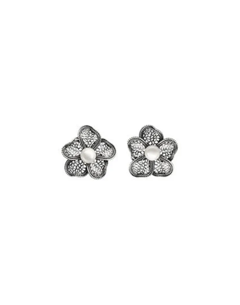 Pearl Drop Earrings|Majorica Pearl Filigree Flower Earrings Peregrina