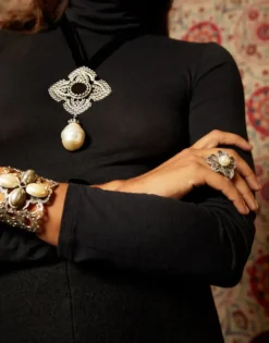 Large Pearl Rings|Majorica Pearl Ring Peregrina With Filigree Flower