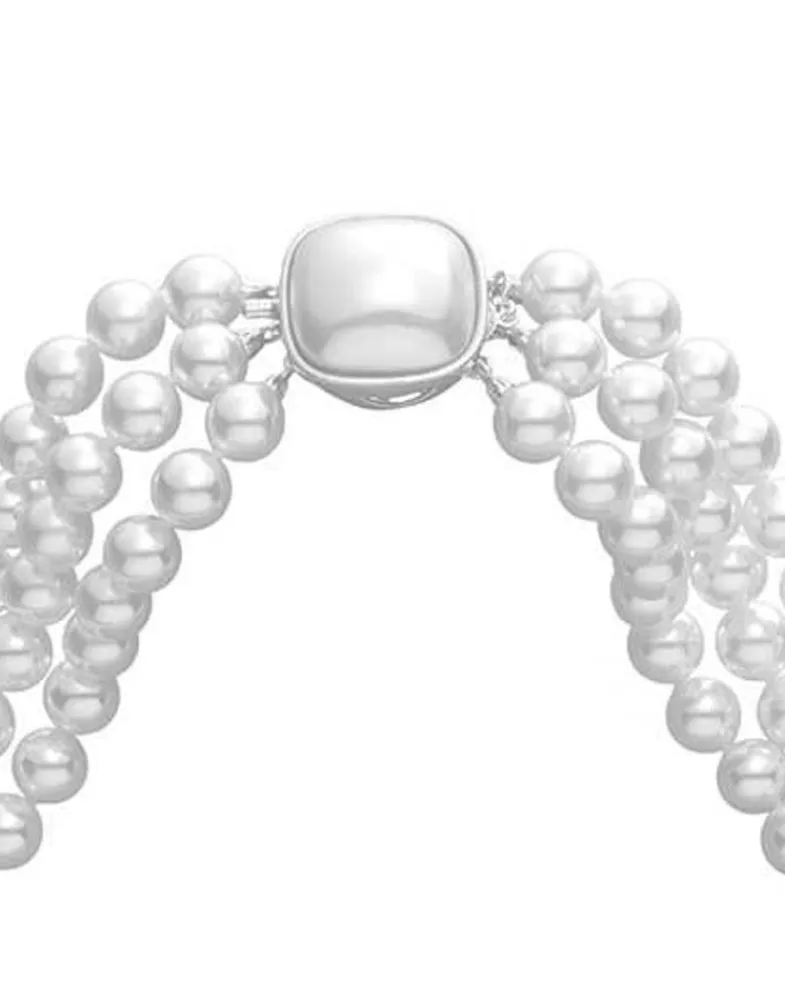 Long Pearl Necklaces|Majorica Pearl Silver Necklace Luna