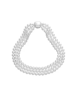 Long Pearl Necklaces|Majorica Pearl Silver Necklace Luna