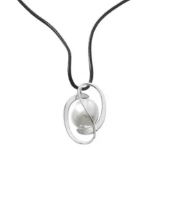 Leather Necklaces|Majorica Pendant Corcega