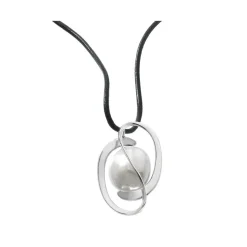 Leather Necklaces|Majorica Pendant Corcega