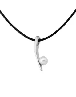 Leather Necklaces|Majorica Pendant Silfide