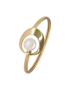 Bangle Bracelets|Majorica Petra Bangle In Gold Steel With White Pearl