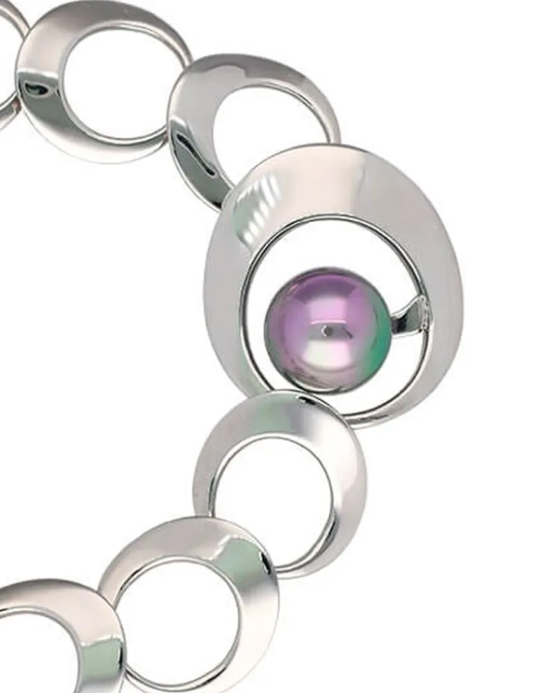 Chain Bracelets|Majorica Petra Chain Bracelet Steel With Grey Pearl